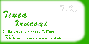 timea krucsai business card